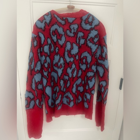 Coach Camo Print Intarsia V Neck Sweater Large - Picture 5 of 8